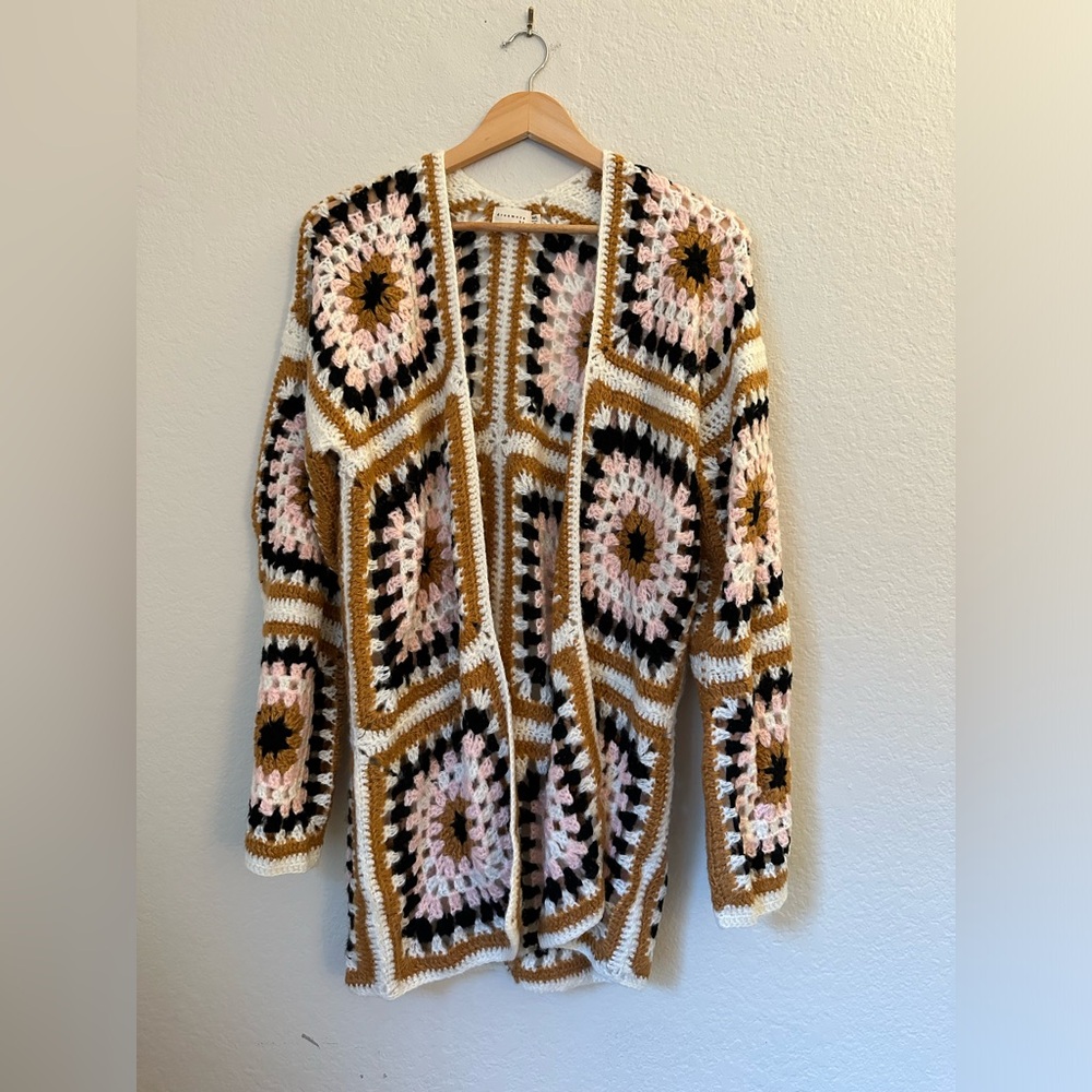 Crochet Open Cardigan Granny Square Pattern